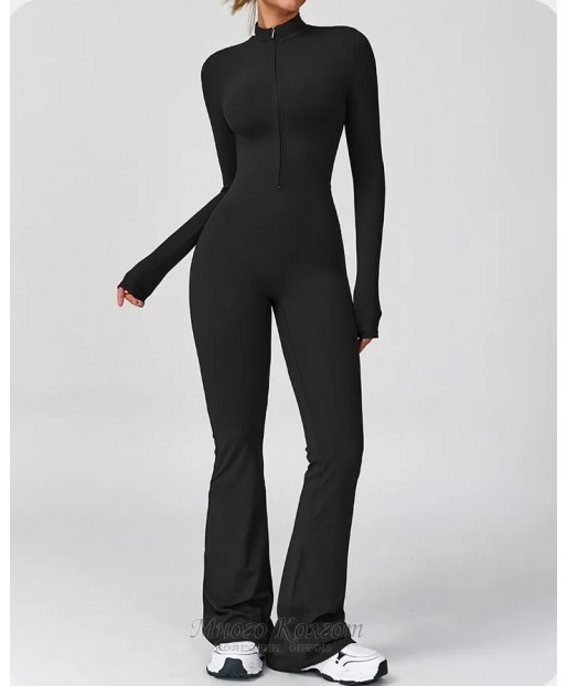 Гладкий комбінізон кльош Leggings Body Crop top model 158